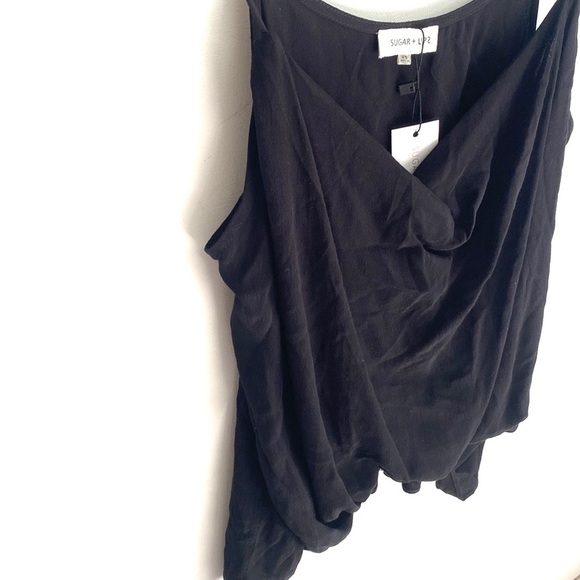 Sugarlips Black Cowl neck Spaghetti Strap top, Size XS - Picture 7 of 9